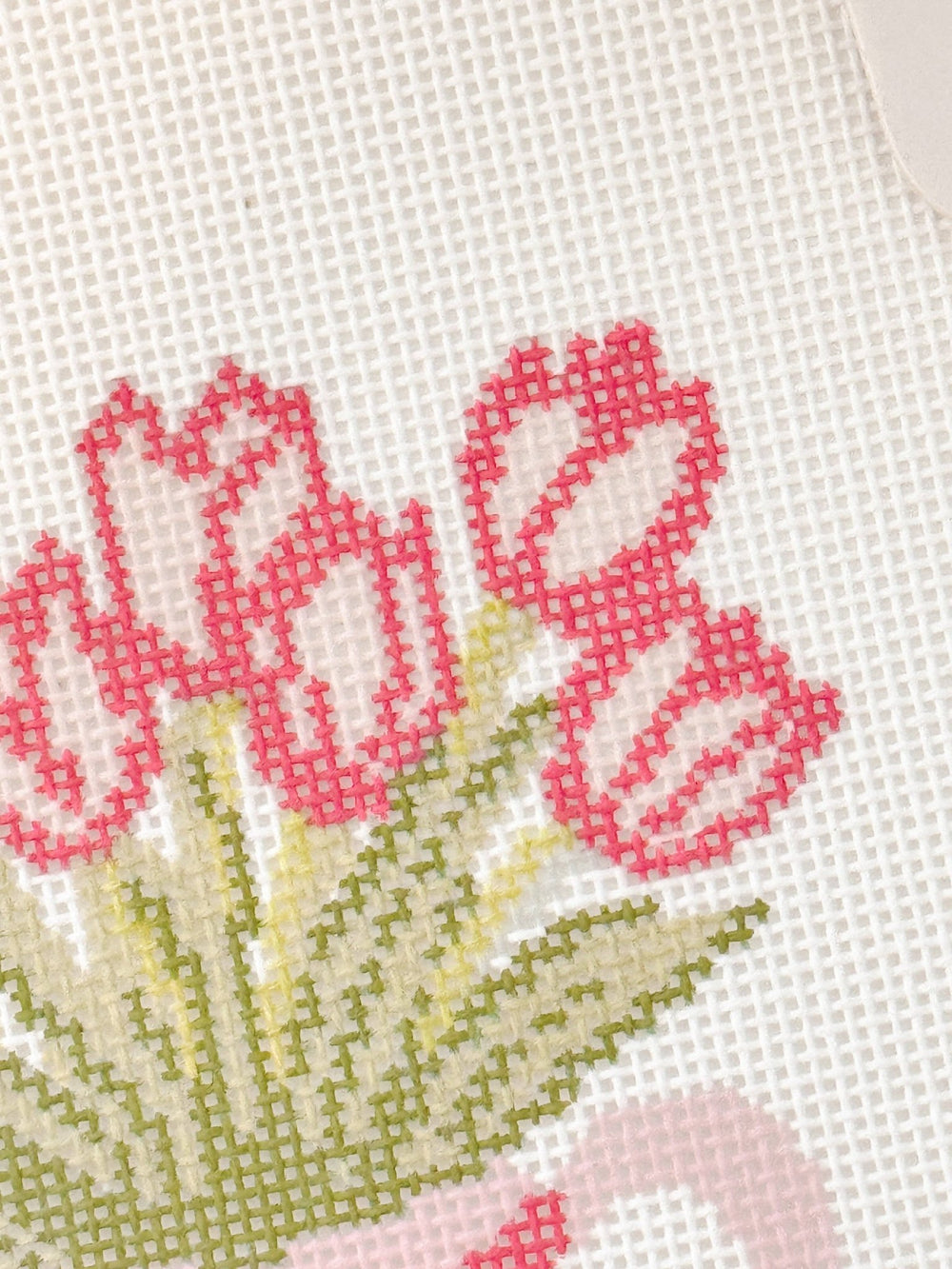 Cotswold Co Designs Heart Flower Teapot Needlepoint Canvas | 3" x 4" | 18 Mesh - Pisgah Needleworks