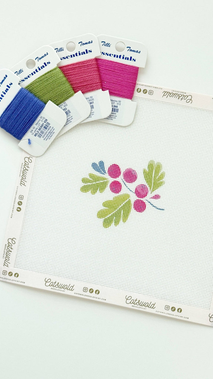 Cotswold Co Designs – Holly Berries Christmas Needlepoint Canvas - Pisgah Needleworks