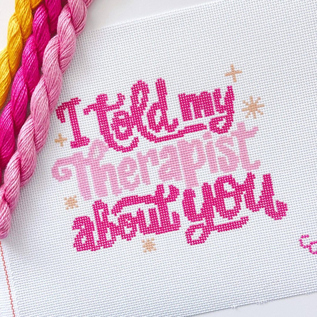 Cotswold Co Designs - Mental Health Needlepoint Canvas, Modern Cheeky Needlepoint Pillow Canvas, 13 Mesh, 9”x6” design, Snarky Needlepoint Canvas - Pisgah Needleworks