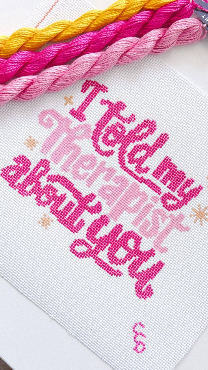 Cotswold Co Designs - Mental Health Needlepoint Canvas, Modern Cheeky Needlepoint Pillow Canvas, 13 Mesh, 9”x6” design, Snarky Needlepoint Canvas - Pisgah Needleworks