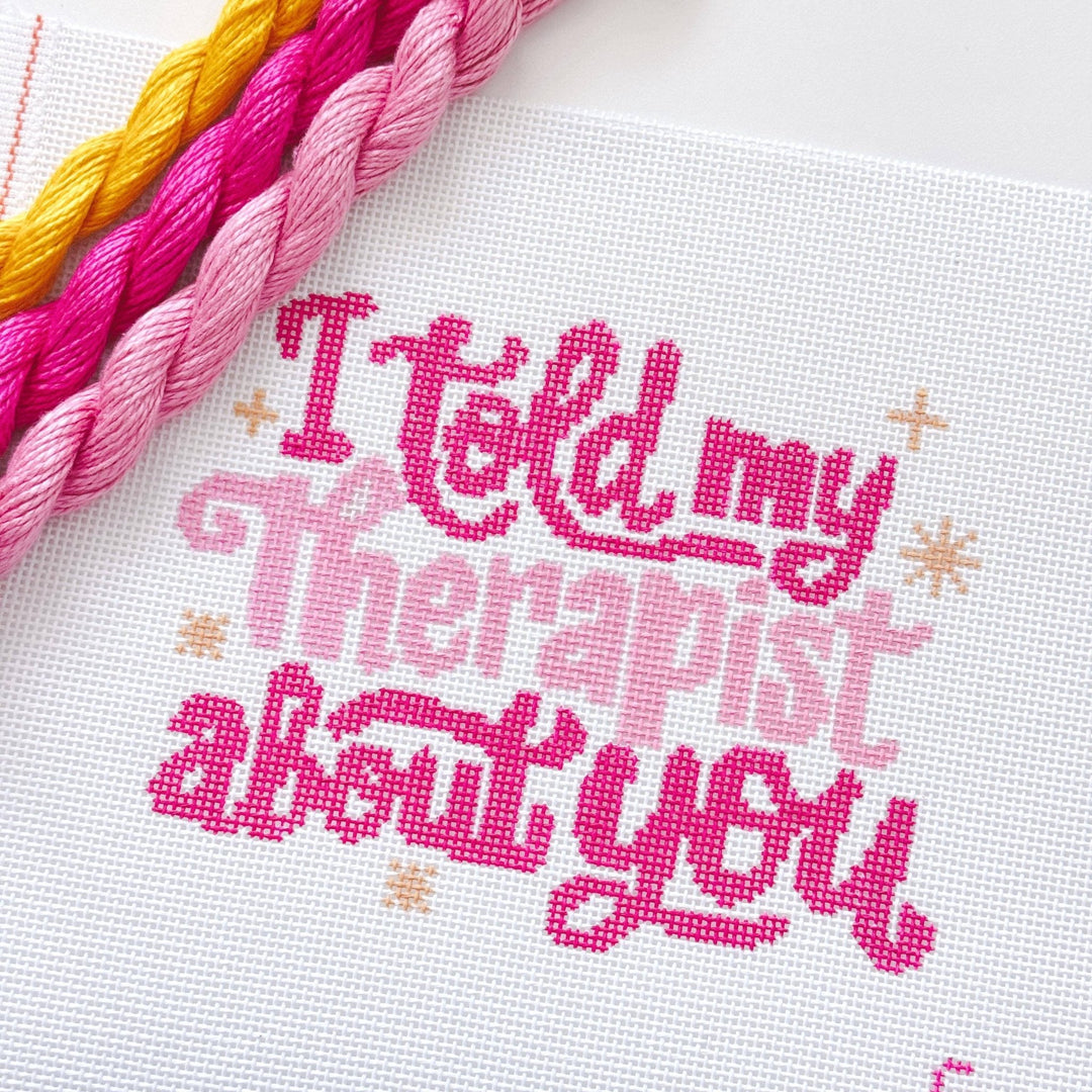 Cotswold Co Designs - Mental Health Needlepoint Canvas, Modern Cheeky Needlepoint Pillow Canvas, 13 Mesh, 9”x6” design, Snarky Needlepoint Canvas - Pisgah Needleworks