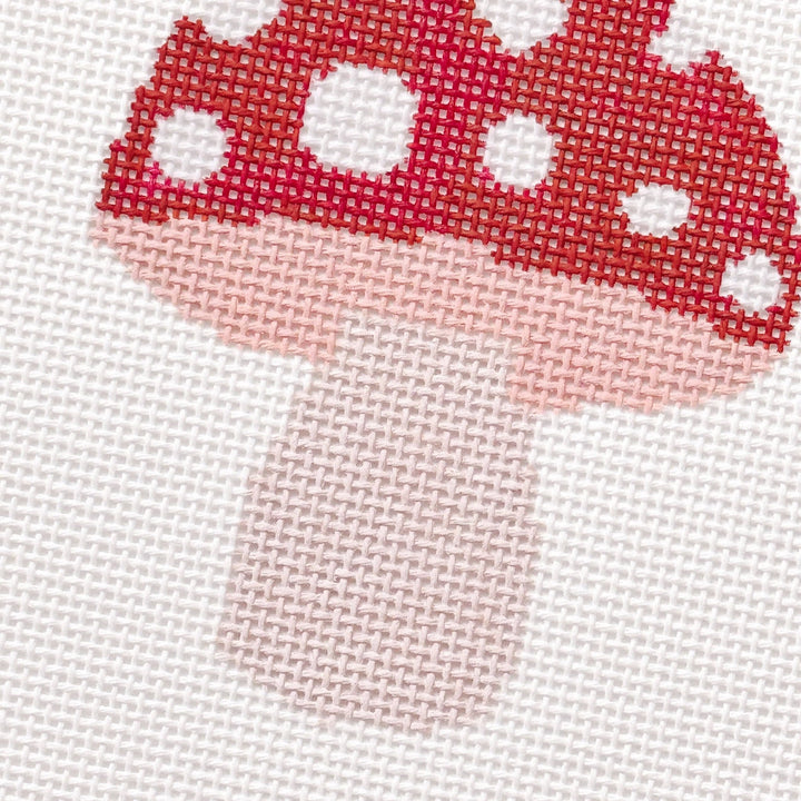 Cotswold Co Designs Mini Mushroom Needlepoint Canvas – 3” Hand - Painted on 18 Mesh - Pisgah Needleworks
