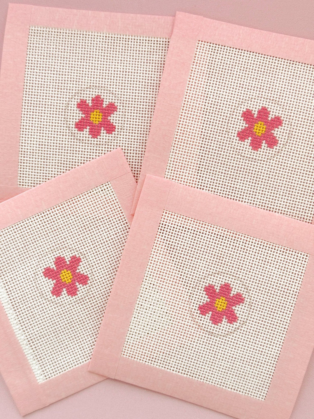 Cotswold Co Designs – Mini Retro Flower Bag Tag Needlepoint Canvas | 18 Mesh - Pisgah Needleworks