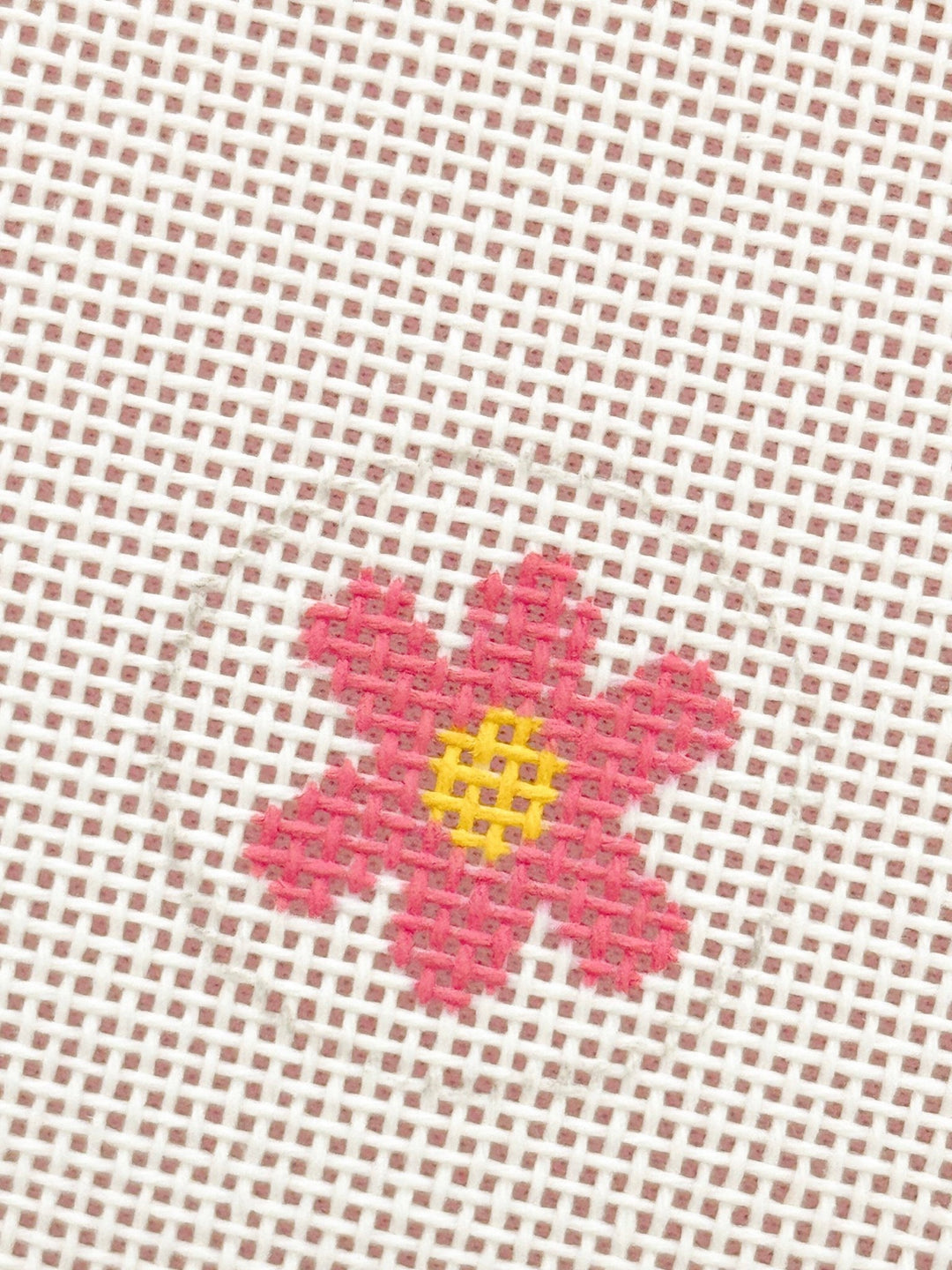 Cotswold Co Designs – Mini Retro Flower Bag Tag Needlepoint Canvas | 18 Mesh - Pisgah Needleworks