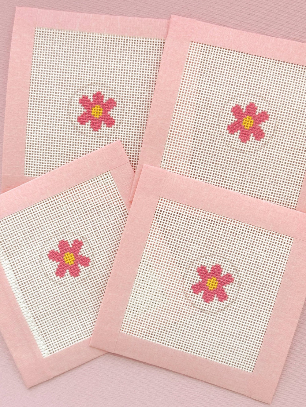 Cotswold Co Designs – Mini Retro Flower Bag Tag Needlepoint Canvas | 18 Mesh - Pisgah Needleworks