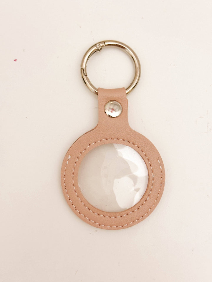 Cotswold Co Designs - Needlepoint Self Finishing PU Leather Key Fob Bag Tag Interchangeable Finishing Keychain: Pink - Pisgah Needleworks