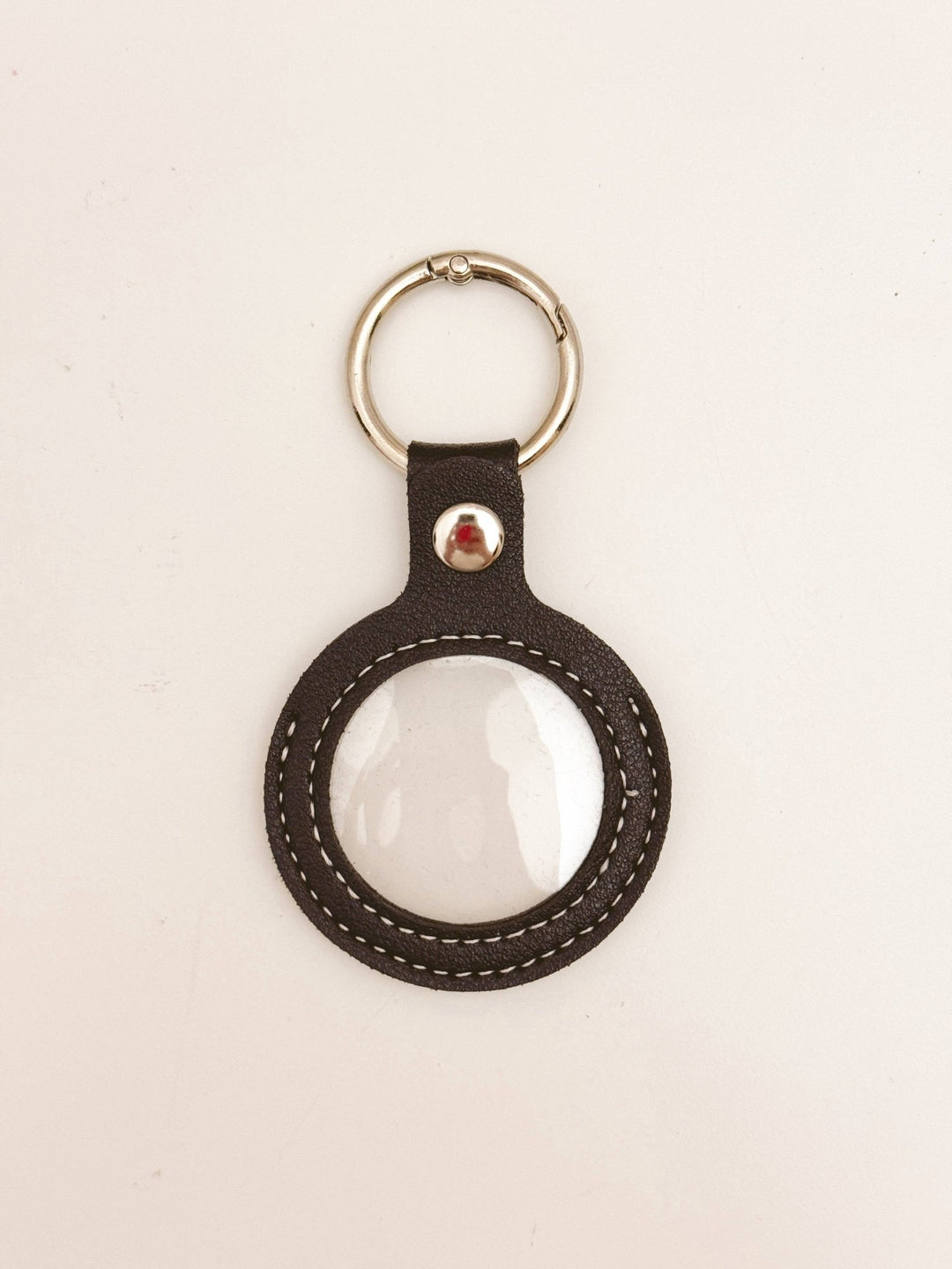 Cotswold Co Designs - Needlepoint Self Finishing PU Leather Key Fob Bag Tag Interchangeable Finishing Keychain: Pink - Pisgah Needleworks
