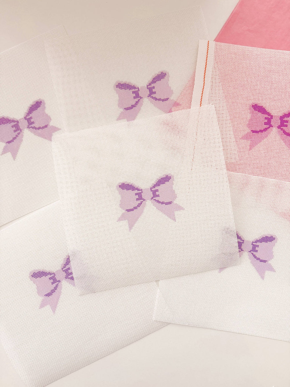 Cotswold Co Designs – Purple Bow Needlepoint Canvas (2" x 3") – 18 Mesh - Pisgah Needleworks