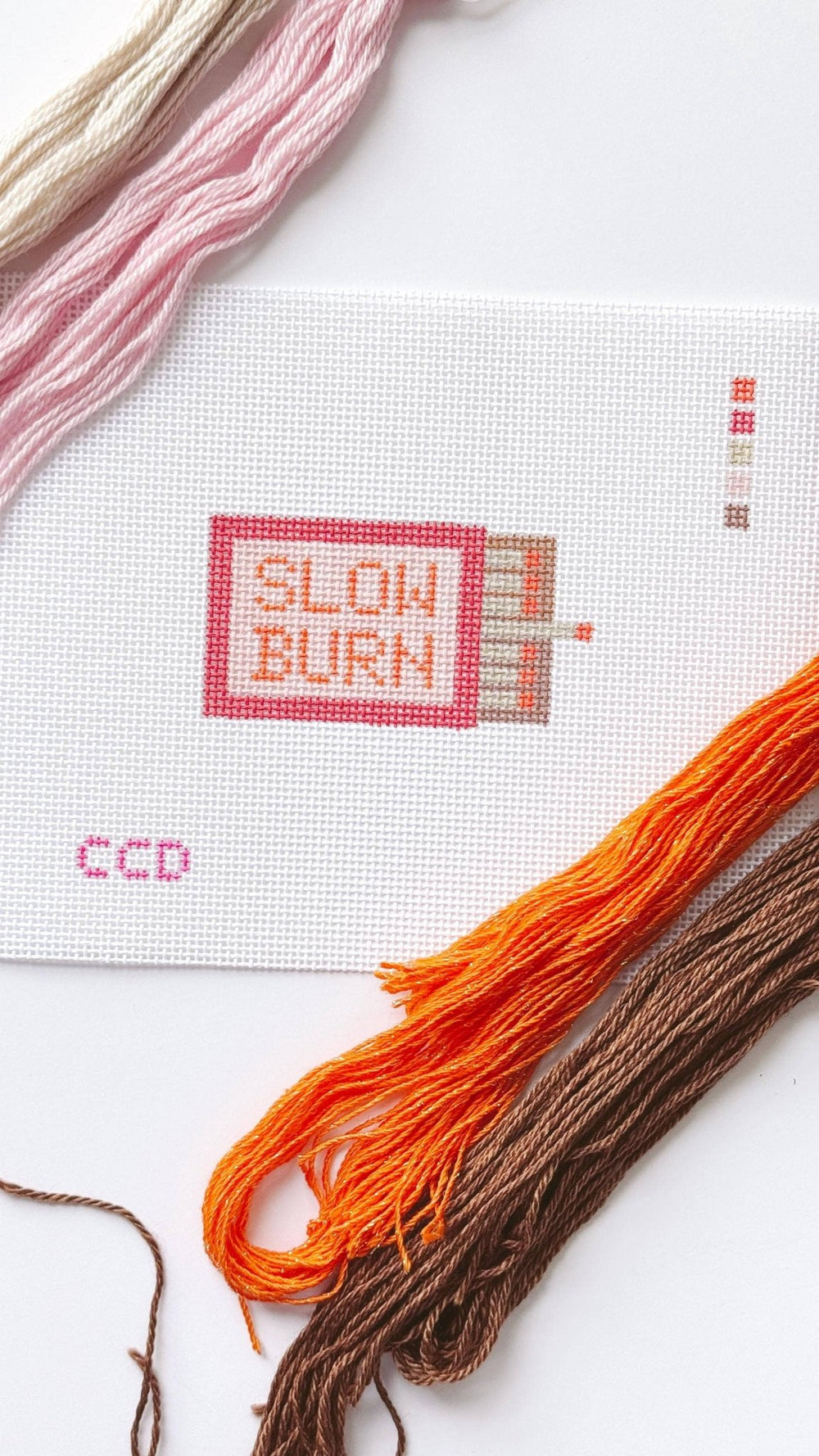 Cotswold Co Designs Slow Burn Matchbox Needlepoint Canvas | 4" | 13 Mesh - Pisgah Needleworks