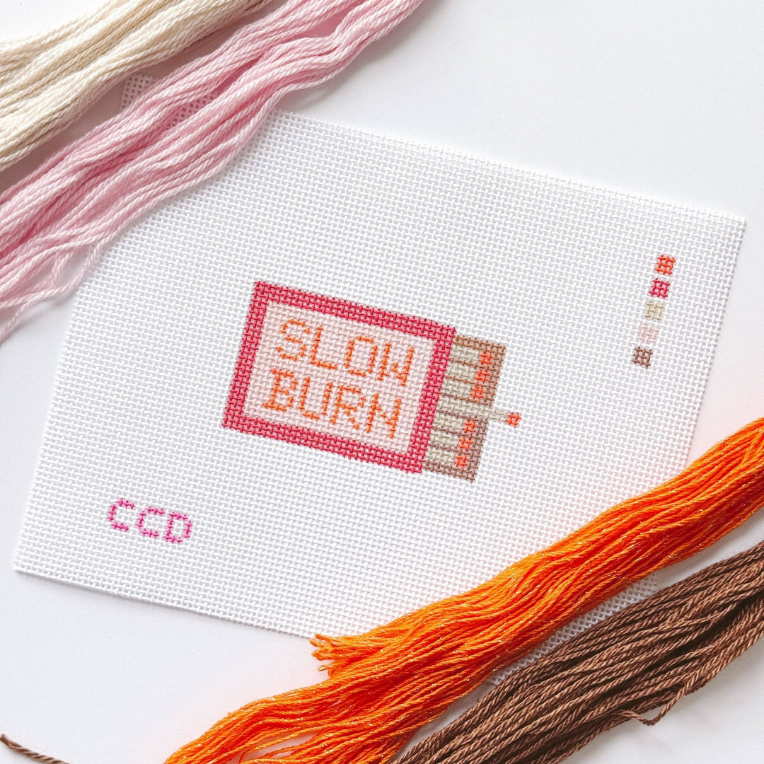 Cotswold Co Designs Slow Burn Matchbox Needlepoint Canvas | 4" | 13 Mesh - Pisgah Needleworks