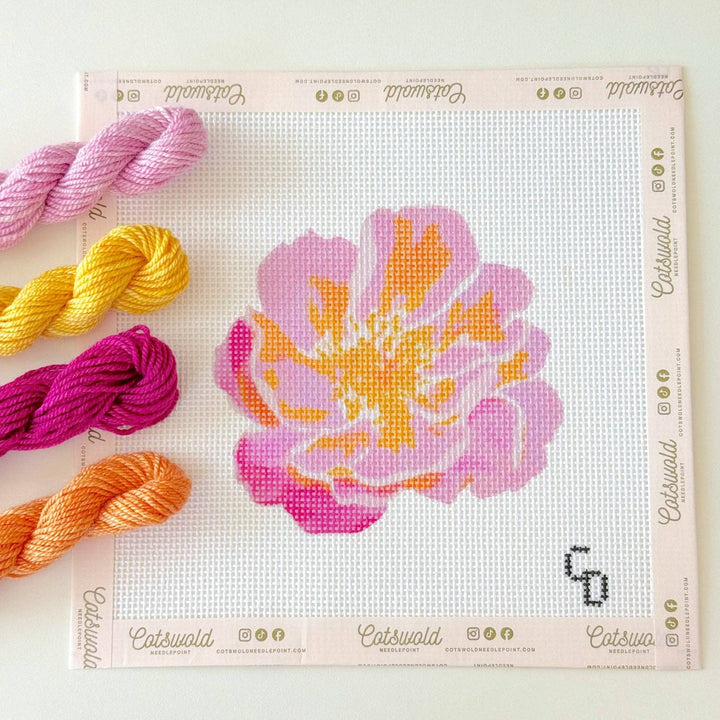 Cotswold Co Designs – Tropical Pink Flower Needlepoint Canvas - Pisgah Needleworks
