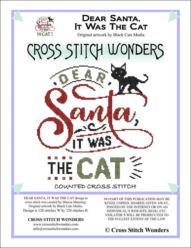 Cross Stitch Wonders “Dear Santa, It Was the Cat” Cross Stitch Pattern - Pisgah Needleworks