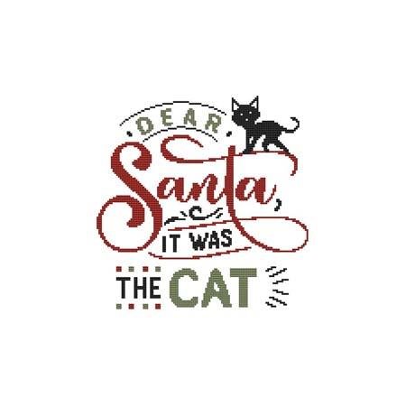 Cross Stitch Wonders “Dear Santa, It Was the Cat” Cross Stitch Pattern - Pisgah Needleworks