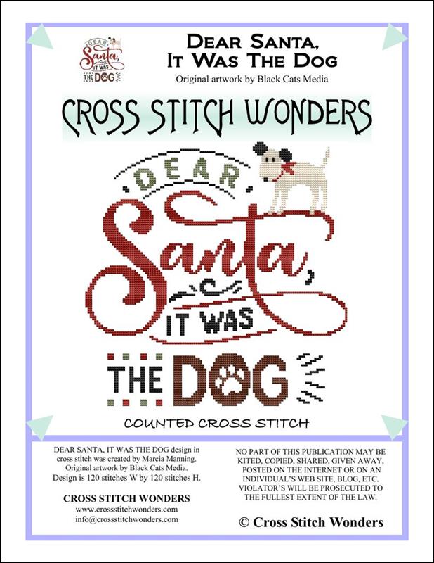 Cross Stitch Wonders “Dear Santa, It Was the Dog” Cross Stitch Pattern - Pisgah Needleworks