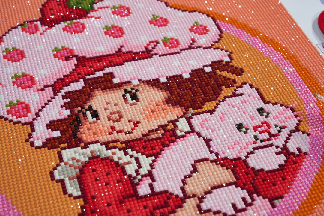 Diamond Art Club® Strawberry Shortcake: Berry Best Buddies Diamond Painting Kit – 13" x 13"