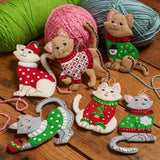Bucilla Cats in Ugly Sweaters Felt Ornament Kit – Set of 6 Christmas Cat Ornaments