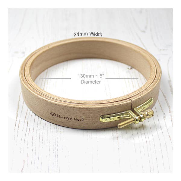 Nurge - Nurge 24mm (1") Beech Screwed Embroidery Hoops: 24mm (1") / 220mm / 8.66" - Pisgah Needleworks