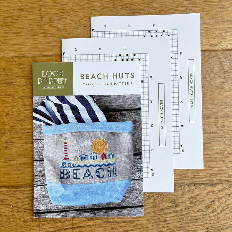 Beach Huts Cross Stitch Pattern – Love Poppet Printed Chart