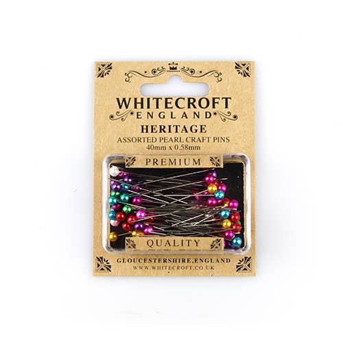 Nurge - Heritage Pearl Head Pins Assorted colours - 10 cards of 80 - Pisgah Needleworks