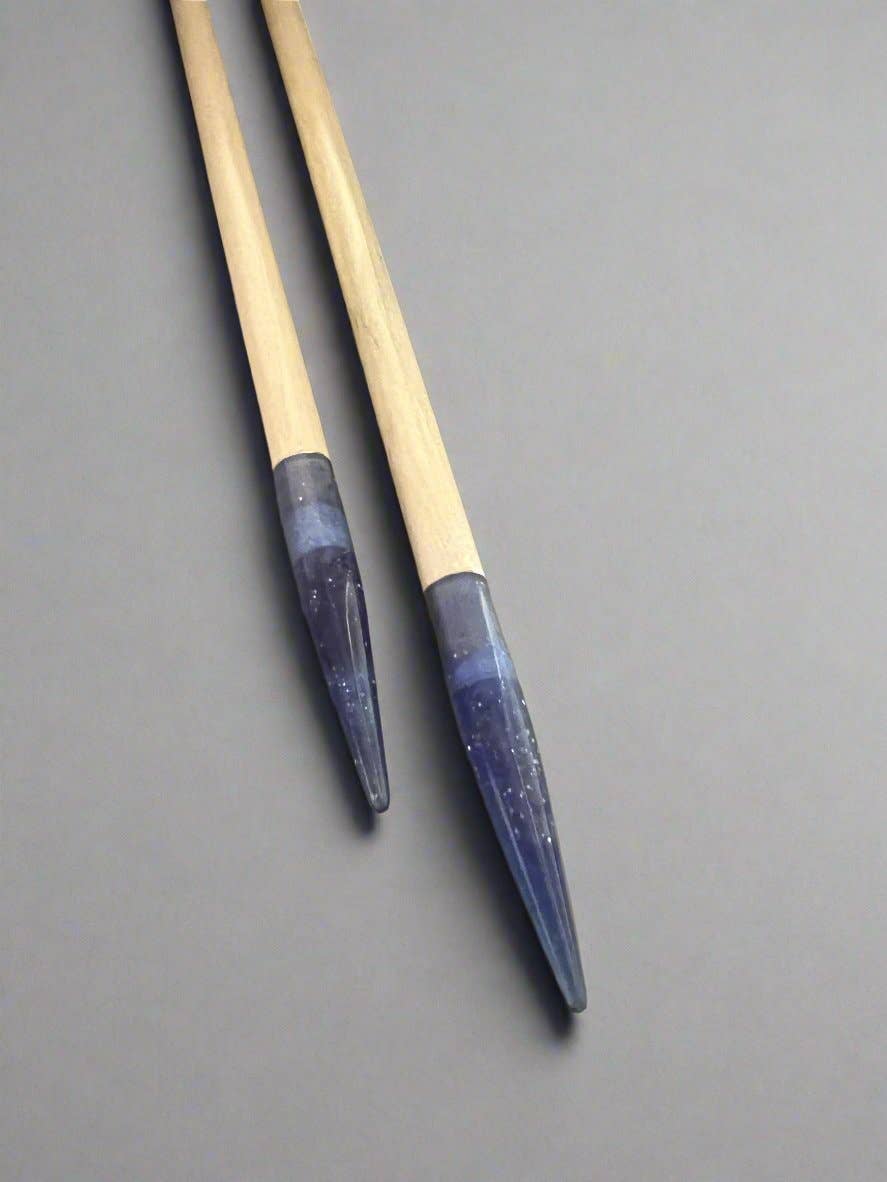 Darn Good Yarn - Purple Glitter Resin & Maple Knitting Needles: Size US 10.75/7.0mm - Pisgah Needleworks