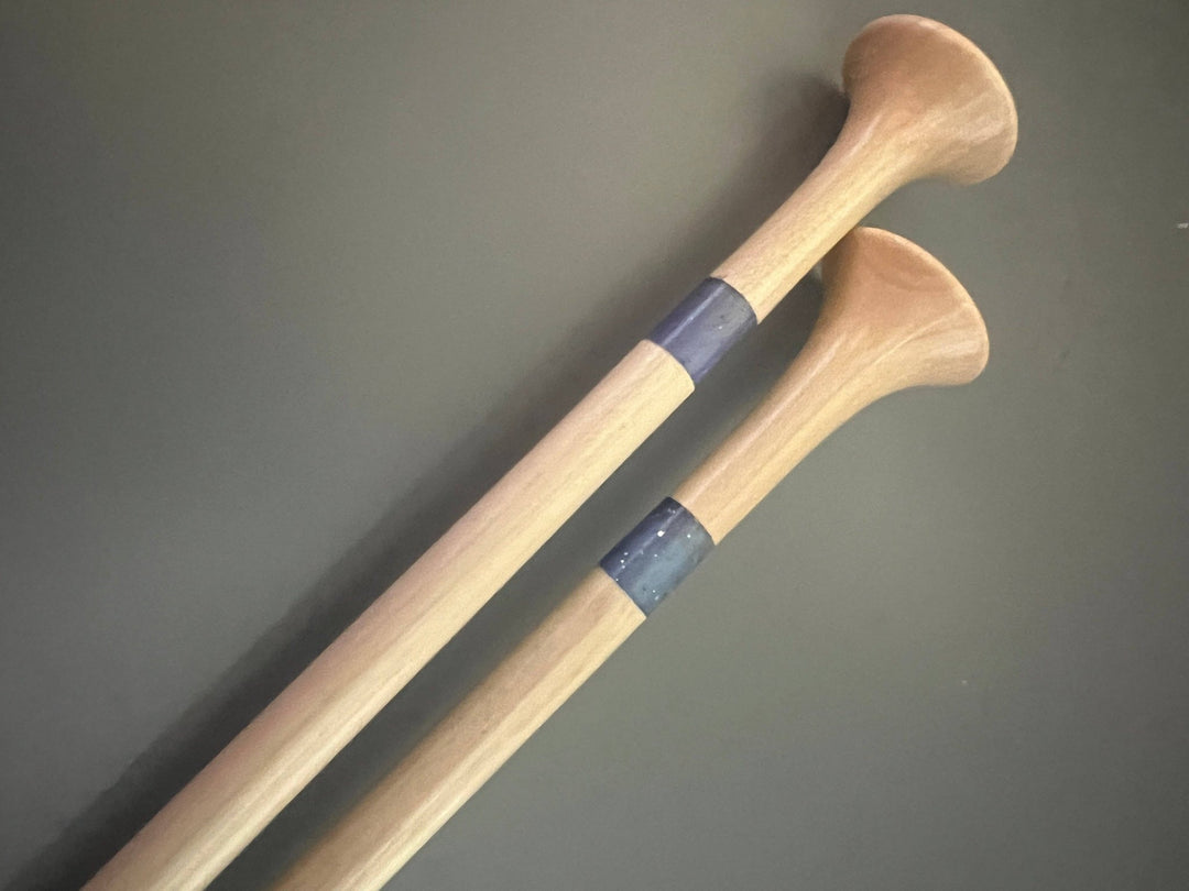 Darn Good Yarn - Purple Glitter Resin & Maple Knitting Needles: Size US 9/5.5mm - Pisgah Needleworks