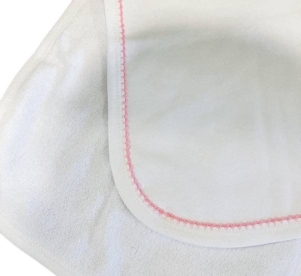 Southern Proper Blanks - Burp Cloth - Picot Trim: Terry Cloth / (New White)White with White trim - Pisgah Needleworks
