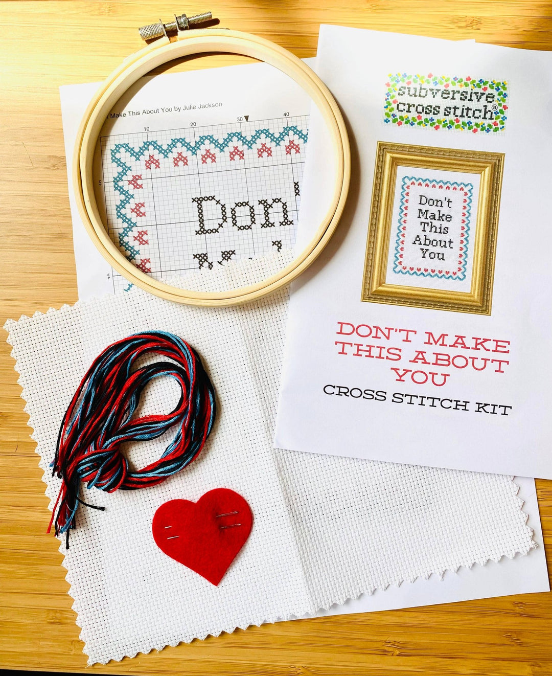 Deluxe Cross Stitch Kit – “Not Today, Satan” Funny Beginner Pattern - Pisgah Needleworks