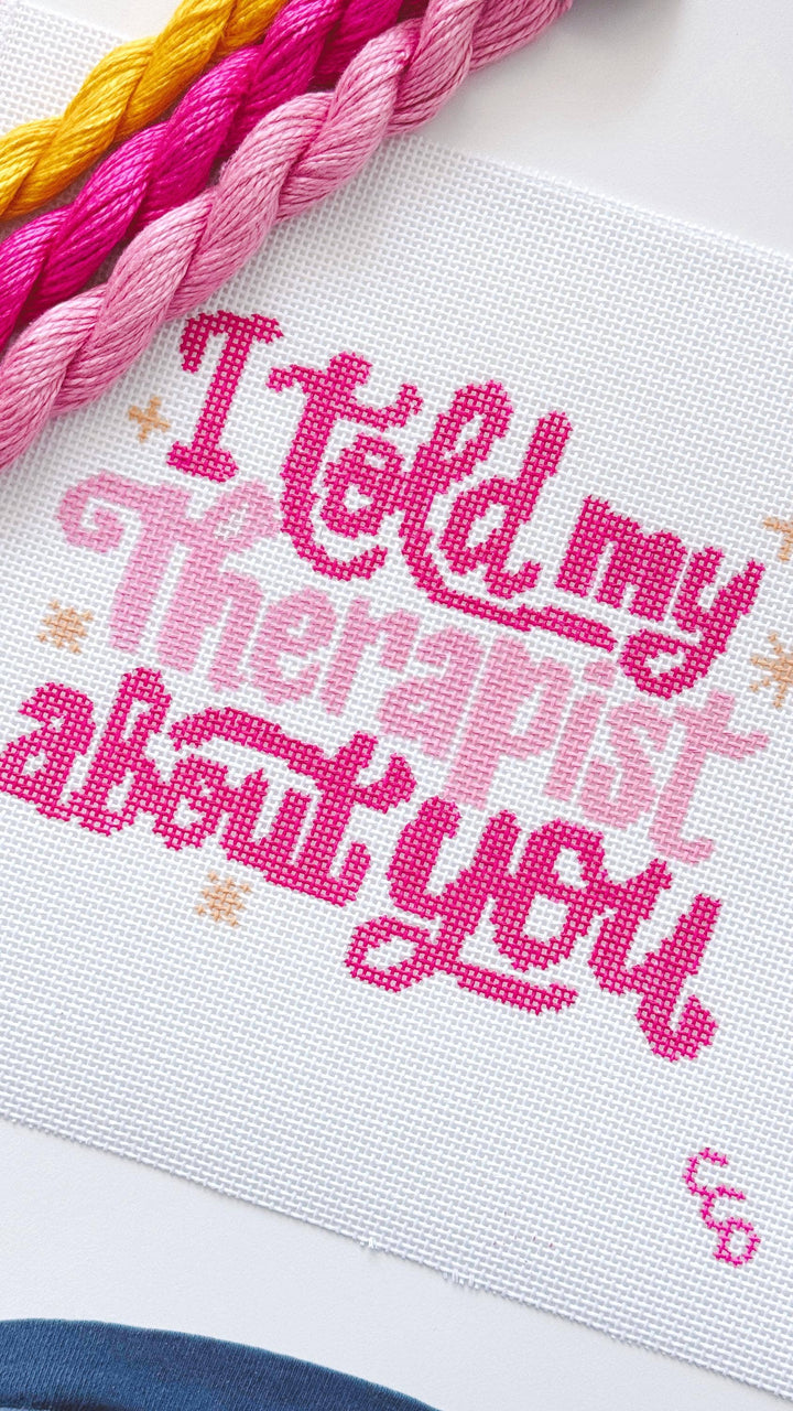 Cotswold Co Designs - Mental Health Needlepoint Canvas, Modern Cheeky Needlepoint Pillow Canvas, 13 Mesh, 9”x6” design, Snarky Needlepoint Canvas - Pisgah Needleworks