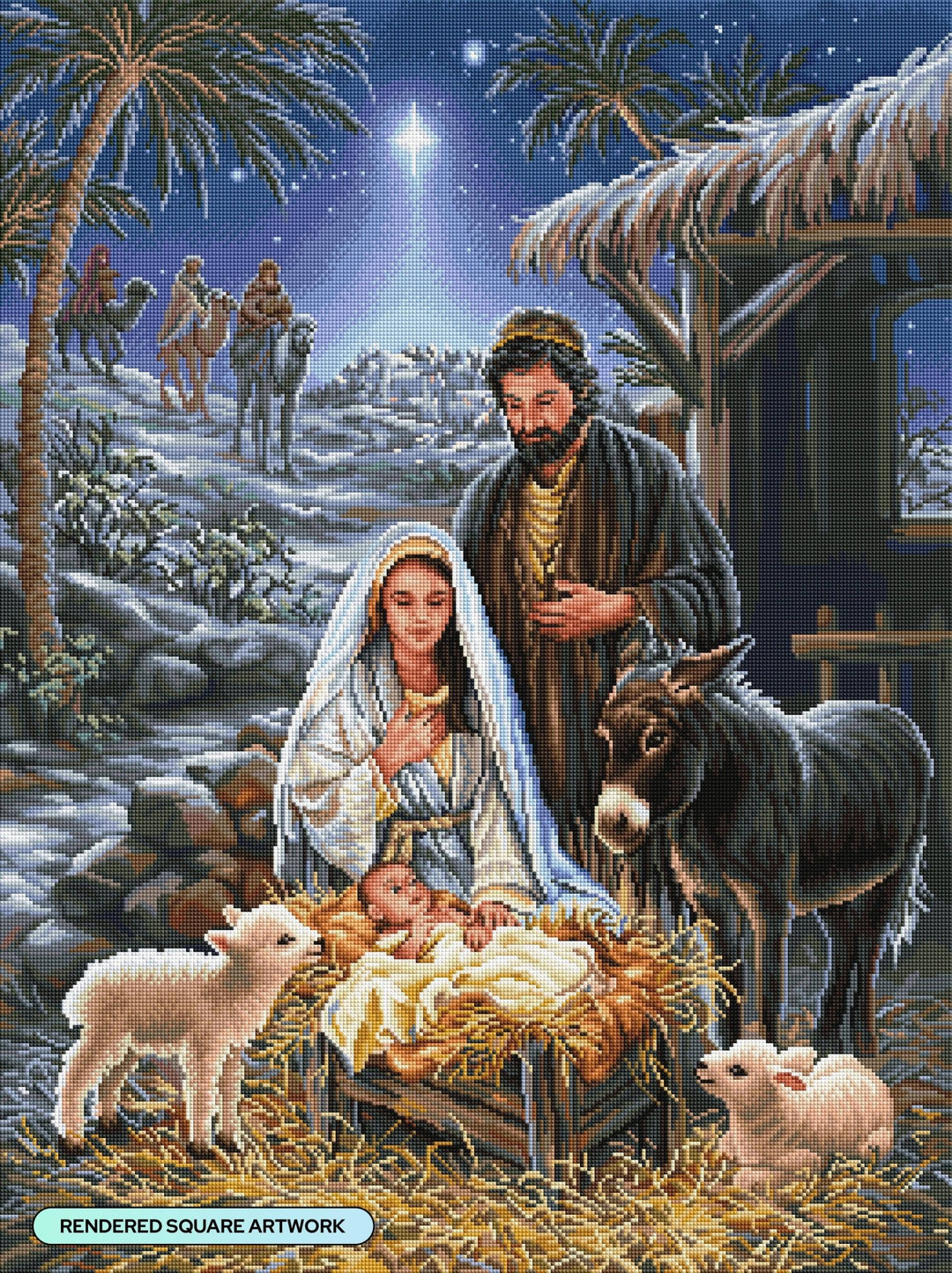 Diamond Art Club – A Savior is Born Nativity Diamond Painting (Square Drill, 25.6" x 34.3") - Pisgah Needleworks