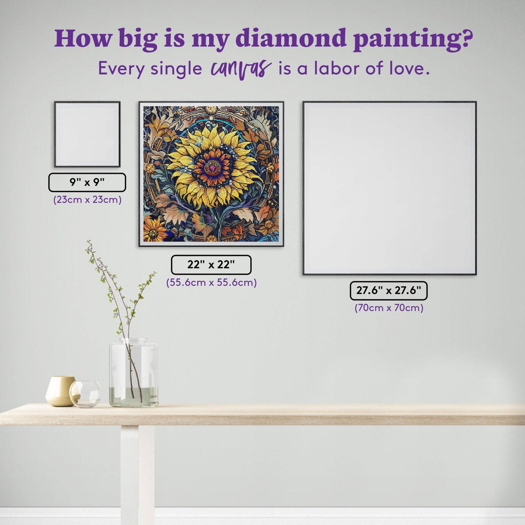 Diamond Art Club Autumnal Sunflower Round Diamond Painting Kit - Pisgah Needleworks
