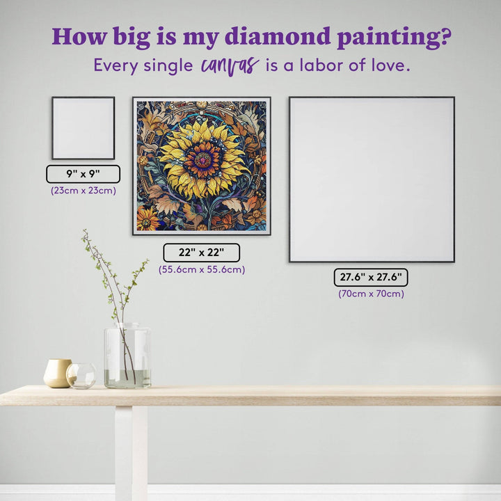 Diamond Art Club Autumnal Sunflower Round Diamond Painting Kit - Pisgah Needleworks