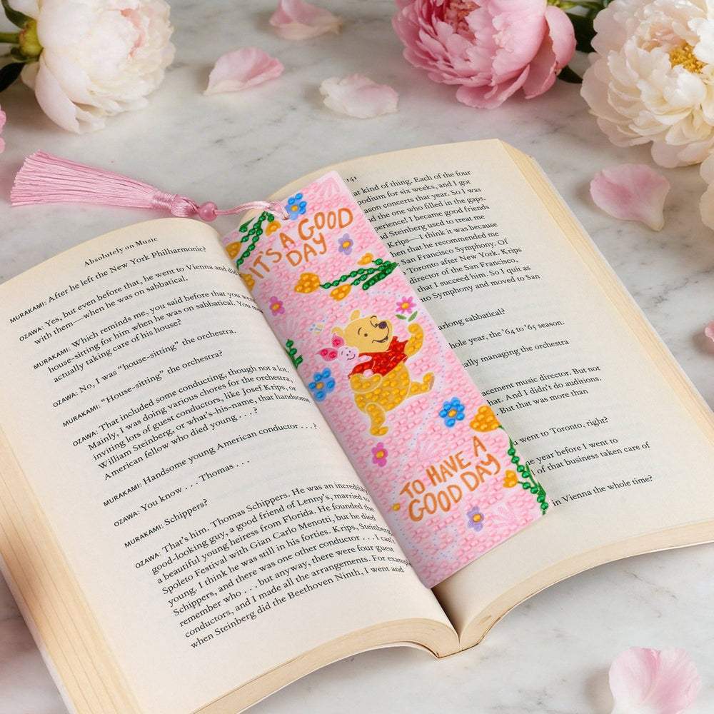 Diamond Art Club - Bookmarks – A Good Day with Pooh and Tigger (Set of 2): Round with 16 Colors including 6 Fairy Dust Diamonds / 1,105 / 2" x 7" (5cm x 17.8cm) - Pisgah Needleworks
