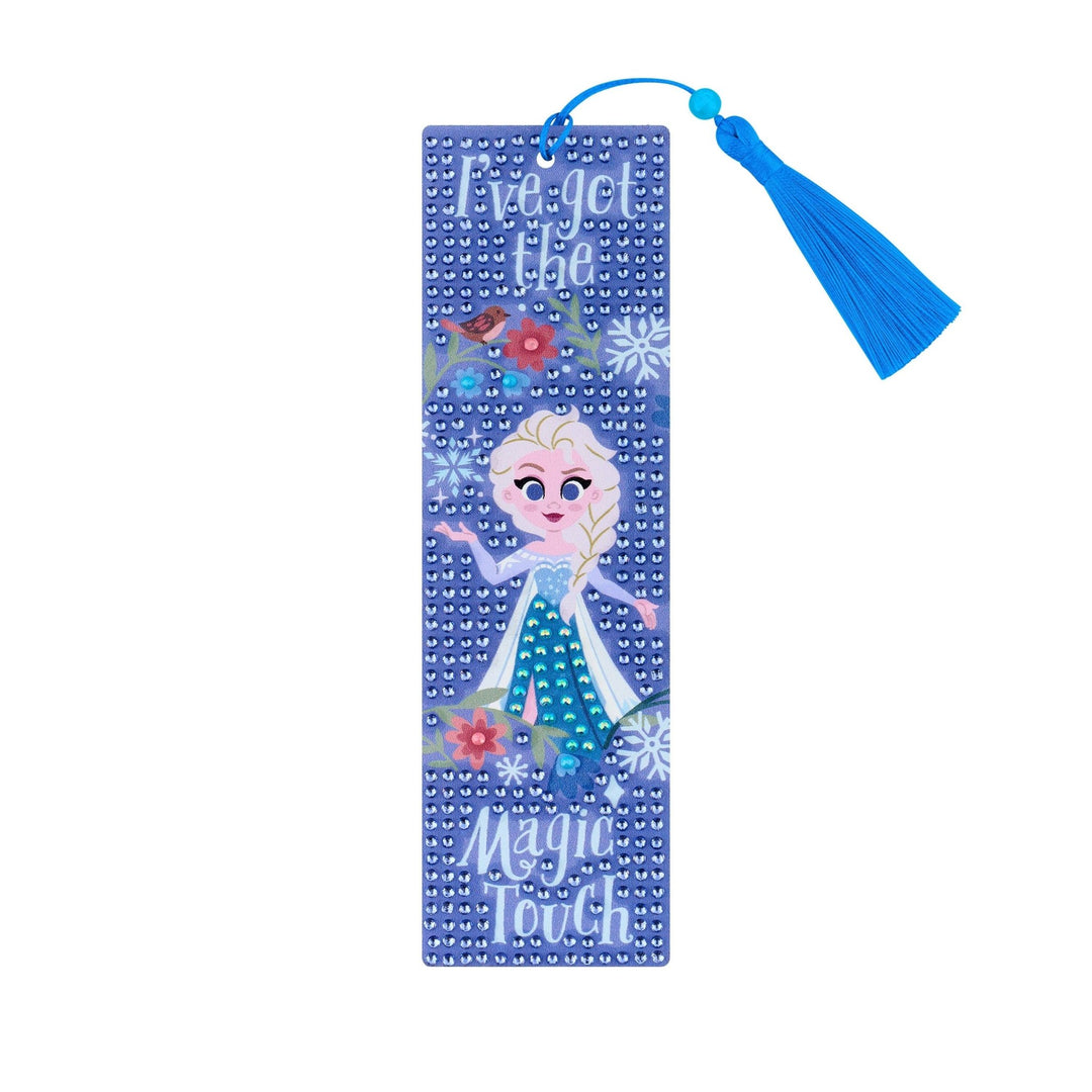 Diamond Art Club - Bookmarks – Winter Magic with Elsa & Olaf (Set of 2): Round with 14 Colors including 2 ABs and 2 Iridescent Diamonds and 6 Fairy Dust Diamonds / 1,000 / 2" x 7" (5cm x 17.8cm) - Pisgah Needleworks
