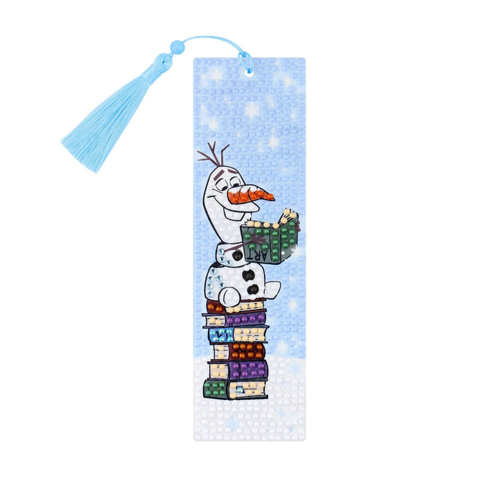 Diamond Art Club - Bookmarks – Winter Magic with Elsa & Olaf (Set of 2): Round with 14 Colors including 2 ABs and 2 Iridescent Diamonds and 6 Fairy Dust Diamonds / 1,000 / 2" x 7" (5cm x 17.8cm) - Pisgah Needleworks