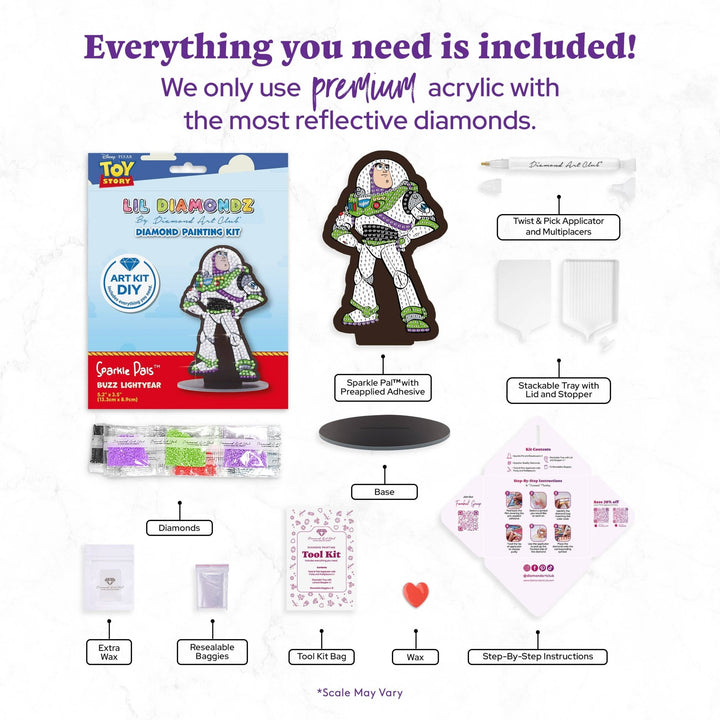 Diamond Art Club - Buzz Lightyear™ - Sparkle Pals™: Round with 7 Colors / 472 / 5.2" x 3.5" (13.3cm x 8.9cm) - Pisgah Needleworks