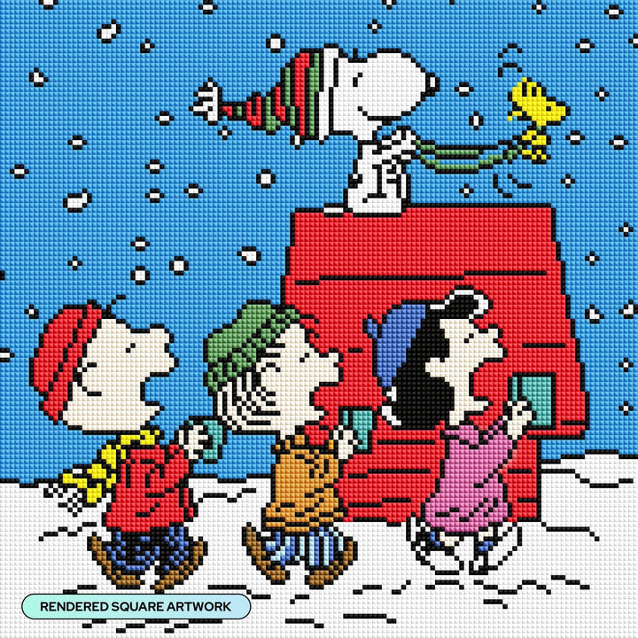 Diamond Art Club - Carolers: Square with 14 Colors including 3 Fairy Dust Diamonds / 17,424 / 13" x 13" (32.8cm x 32.8cm) - Pisgah Needleworks