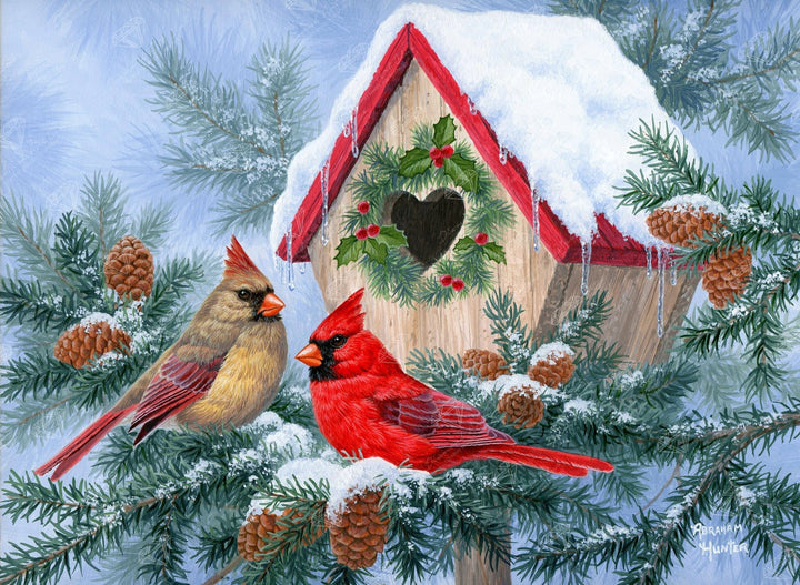 Diamond Art Club – Christmas Home Cardinal Diamond Painting (Square Drill, 30" x 22") - Pisgah Needleworks