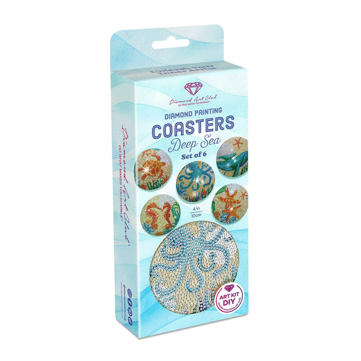 Diamond Art Club - Coasters - Deep Sea: Round with 14 Colors including 14 Iridescent Diamonds / 4,897 / 4" x 4" (10cm x 10cm) - Pisgah Needleworks