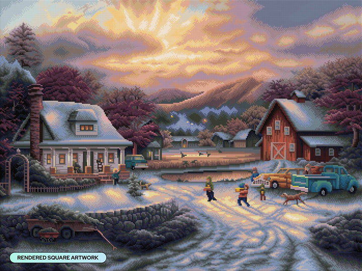 Diamond Art Club Country Holidays Christmas Square Diamond Painting Kit - Pisgah Needleworks