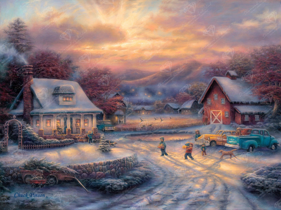 Diamond Art Club Country Holidays Christmas Square Diamond Painting Kit - Pisgah Needleworks