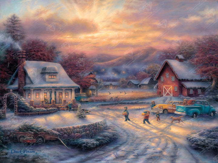 Diamond Art Club Country Holidays Christmas Square Diamond Painting Kit - Pisgah Needleworks