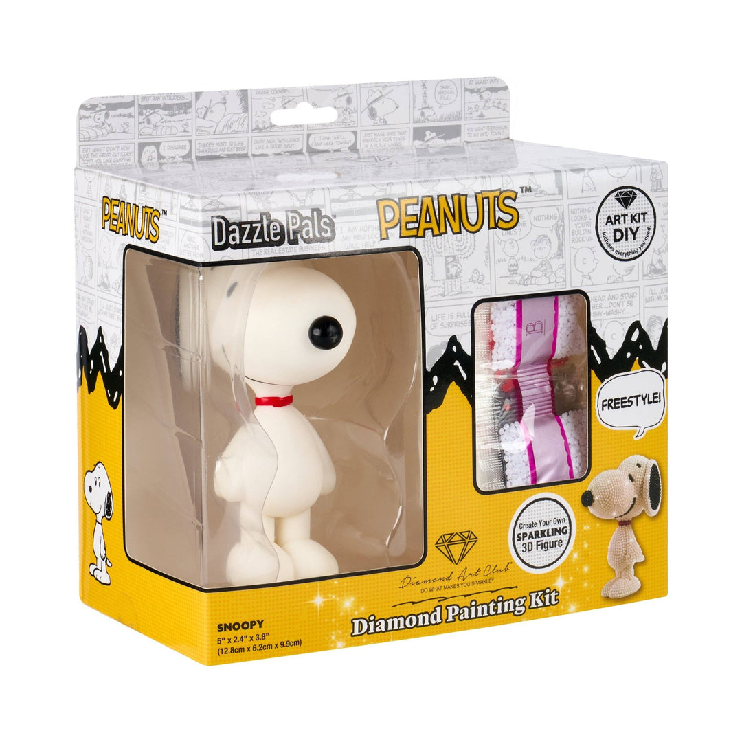 Diamond Art Club - Dazzle Pals™ - Snoopy™: 3,900 / Round with 3 Colors / 5" x 2.4" x 3.8" (12.8cm x 6.2cm x 9.9cm) - Pisgah Needleworks