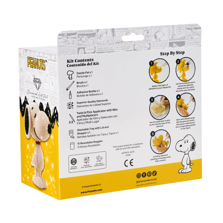Diamond Art Club - Dazzle Pals™ - Snoopy™: 3,900 / Round with 3 Colors / 5" x 2.4" x 3.8" (12.8cm x 6.2cm x 9.9cm) - Pisgah Needleworks
