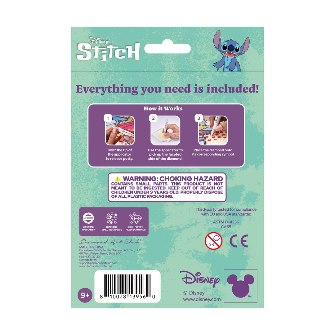 Disney Stitch product packaging with text and branding on a white background