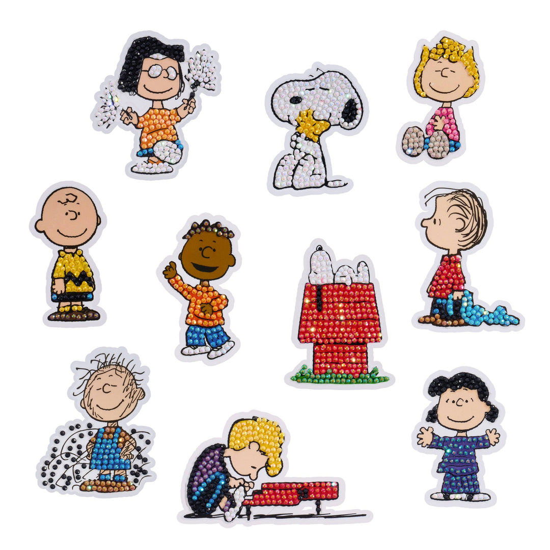 Set of colorful character stickers on a white background