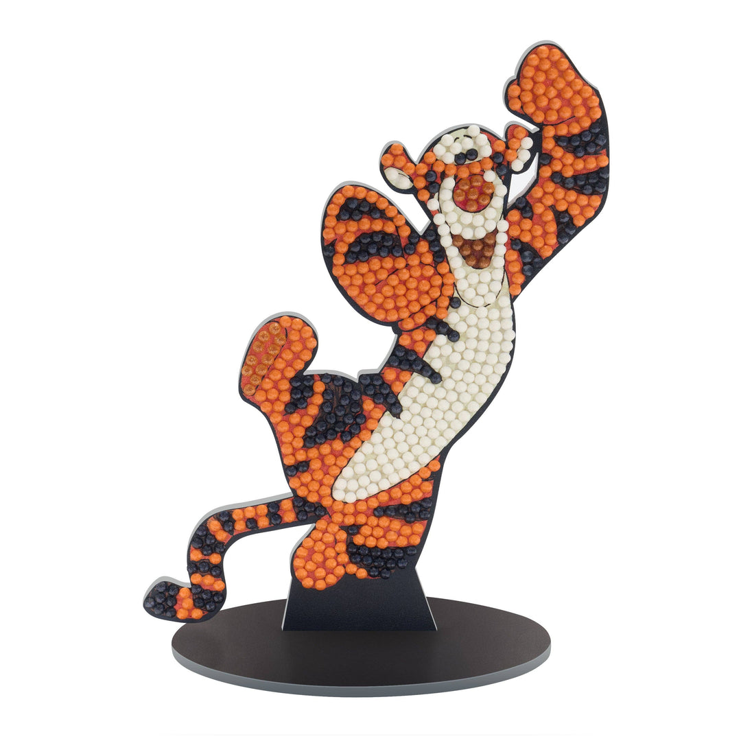 Mosaic tiger figurine on a white background