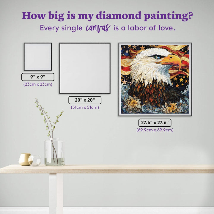 Diamond Art Club - Eagle Wisdom: Square With 87 Colors Including 2 ABs and 4 Fairy Dust Diamonds / 78,961 / 27.6" x 27.6" (69.9cm x 69.9cm) - Pisgah Needleworks