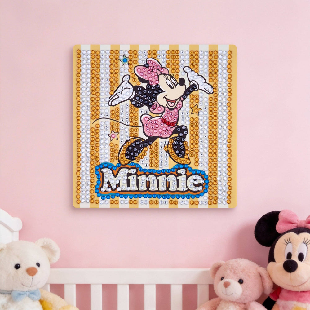 Diamond Art Club - Easy Gem™ Sparkle Boards – Minnie™ Joy: Round with 6 Colors including 6 Iridescent Diamonds / 863 / 6" x 6" (15cm x 15cm) - Pisgah Needleworks