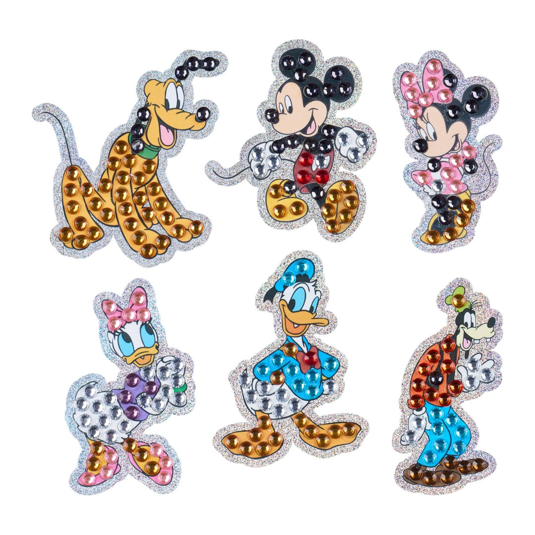 Diamond Art Club - Easy Gems™ Stickers - Mickey and Friends™ (Set of 6): Round with 9 Colors including 9 Iridescent Diamonds / 206 / Approx. 2" (5cm) - Pisgah Needleworks