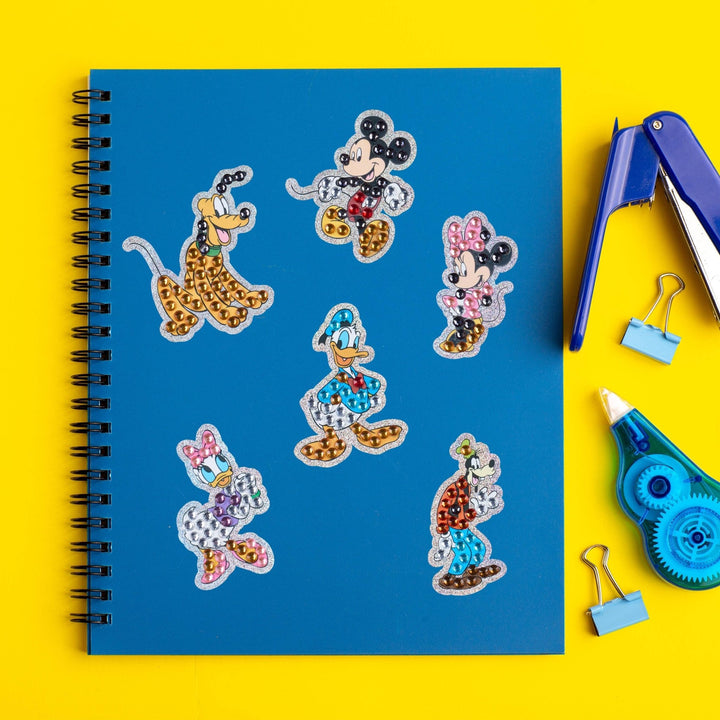 Diamond Art Club - Easy Gems™ Stickers - Mickey and Friends™ (Set of 6): Round with 9 Colors including 9 Iridescent Diamonds / 206 / Approx. 2" (5cm) - Pisgah Needleworks